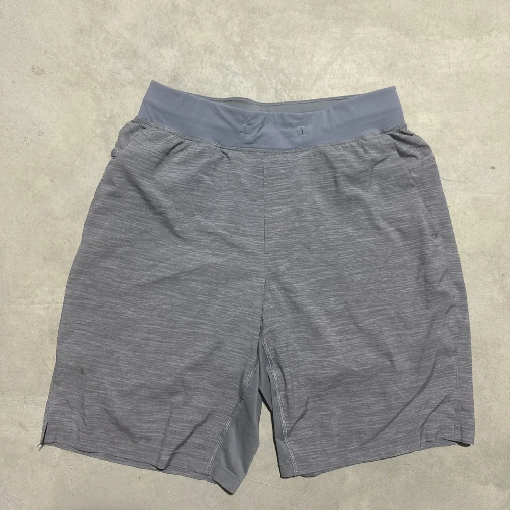 Lululemon Shorts Mens Small Gray Heather Pool Missing Drawstring Trunks